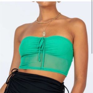 Princess Polly strapless green top